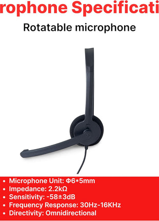 Verbatim Mono 3.5mm Wired Headset with Microphone and in-Line Remote, Black | 3.5mm mono headset with rotatable microphone and in-line remote for calls, conferencing and office use