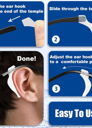 SMARTTOP Eyeglass Ear Grips -20 Pairs eye glasses ear grippers Anti-slip Holder, Silicone Ear Hook, eyeglasses ear grip Sleeve Retainer for Sports Glasses, Sunglasses Reading Glasses