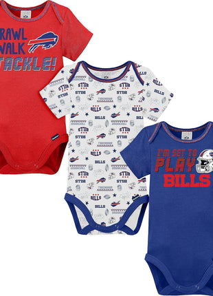 Gerber NFL Unisex-Baby NFL Team 3 Pack Short Sleeve Onesie Bodysuit