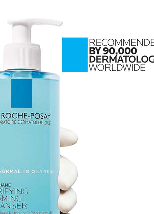 La Roche-Posay Toleriane Purifying Foaming Facial Cleanser, Oil Free Face Wash for Oily Skin and for Sensitive Skin with Niacinamide, Pore Cleanser Won't Dry Out Skin, Unscented