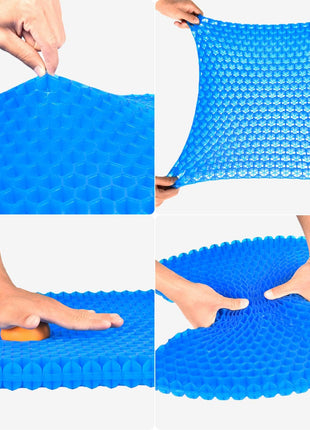 Gel Seat Cushion, Cooling seat Cushion (Super Large & Thick), Breathable Honeycomb Design Absorbs Pressure Points Seat Cushion, Gel Cushion for Office Chair, Home Car seat Cushion for Wheelchair