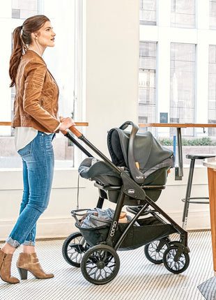 Chicco Corso LE ClearTex Modular Travel System with KeyFit Infant Car Seat | Canyon/Grey, baby travel stroller, 4 strolling modes, fits 4-30 lbs, newborn insert, one-hand compact fold