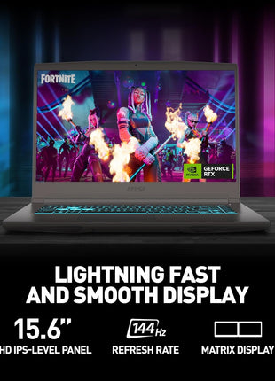 msi Thin A15 15.6 inch 144Hz FHD Gaming Laptop: Ryzen 7-7735HS, NVIDIA Geforce RTX 4050, 16GB DDR5, 512GB NVMe SSD, Cooler Boost 5, Win 11: Black B7VE-214US