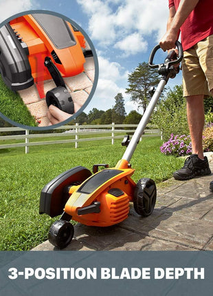 WORX Electric Lawn Edger, 12 Amp 7.5" Trencher for Lawn Landscaping, WG896 | 3-Position Adjustable Cutting Depth, Lawn Edging & Trenching Dual Use, Corded