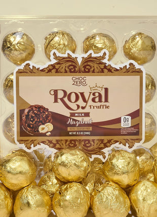 ChocZero Milk Chocolate Hazelnut Truffles, Zero Added Sugar, Gluten Free, Keto Holiday Gift, High Fiber, 16 Individually Wrapped Pieces, 8.5 Ounce (Pack of 1)