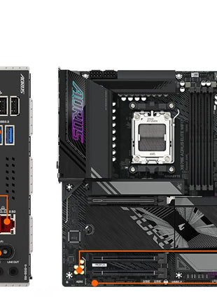 GIGABYTE X870E AORUS Elite WiFi 7 AMD AM5 LGA 1718 Motherboard, ATX, DDR5, 4X M.2, PCIe 5.0, USB4, 2.5GbE LAN, EZ-Latch