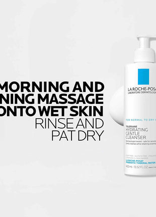 La Roche-Posay Toleriane Hydrating Gentle Facial Cleanser, 13.52oz | Face cleanser with niacinamide & ceramides, safe for sensitive skin. Daily face wash for normal to dry skin, fragrance free.