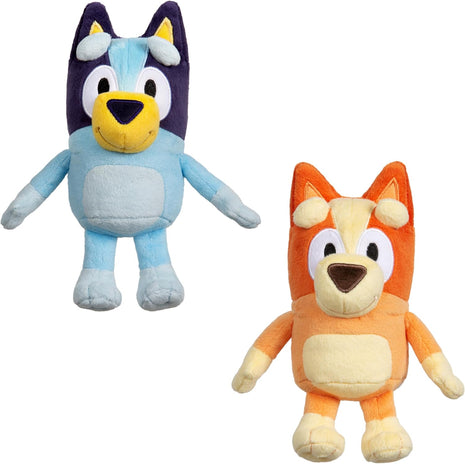 Bingo & Bluey Plush Toys 2-Pack, Soft Deluxe Fabric, Embroidered | Cuddly stuffed animals for show time, story time, or naps; Bluey toys for preschoolers and fans ages 3+