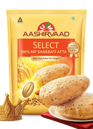 Aashirvaad Select Whole Wheat Sharbati Atta 11 Pound (5 KG)