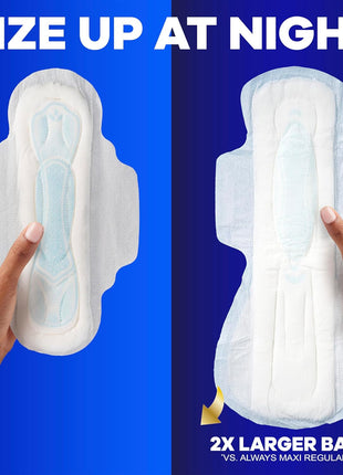 Always Maxi Overnight Pads with Wings for Women, Size 5, Extra Heavy Overnight Absorbency, Unscented, 36 Count