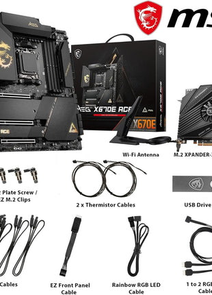 MSI MEG X670E ACE Gaming Motherboard (AMD Ryzen 9000/8000/7000 Series Processors, AM5, DDR5, PCIe 5.0, SATA 6Gb/s, M.2, USB 3.2 Gen 2, Wi-Fi 6E, Bluetooth 5.3, HDMI/DP, EATX)
