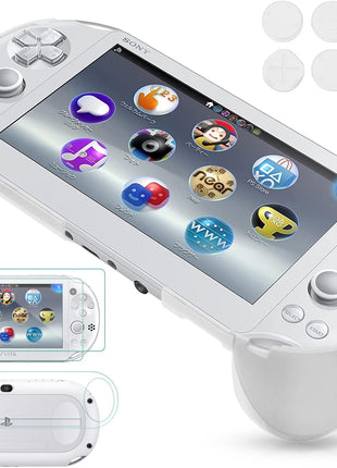 Hand Grip Handle Joypad Protective Case with L2 R2 Trigger Button Grip Shell Controller Protective Case for Sony PlayStation PS Vita 2000 PSV 2000 PS Vita Slim.(White)