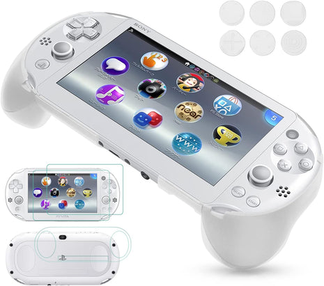 Hand Grip Handle Joypad Protective Case with L2 R2 Trigger Button Grip Shell Controller Protective Case for Sony PlayStation PS Vita 2000 PSV 2000 PS Vita Slim.(White)