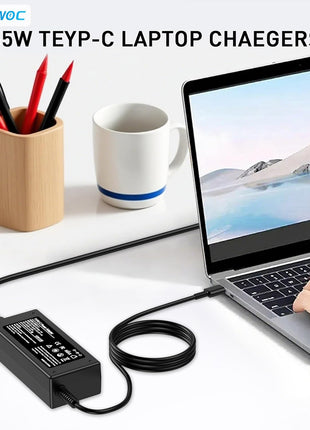 Universal 65W USB C Laptop Charger Compatible with Lenovo,HP, Dell, Acer, Asus, Samsung, Google and More, for Office, School, and Family