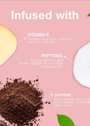 Palladio Under Eye Brightener, Conceal, Brightens, Reduces Appearance of Dark Circles, With Caffeine Peptides & Vitamin E, Tired Skin Color Correcting Brightener & Primer, Light to Medium Skin Tone