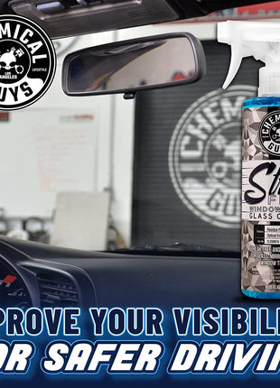 Chemical Guys Glass Cleaner Streak Free Window Spray - Works on Glass, Mirrors, Screens - Ammonia-Free, Safe on Tinted Windows, Car Windshield Cleaner for Trucks, SUVs, Home - 16 oz (Pack of 2)