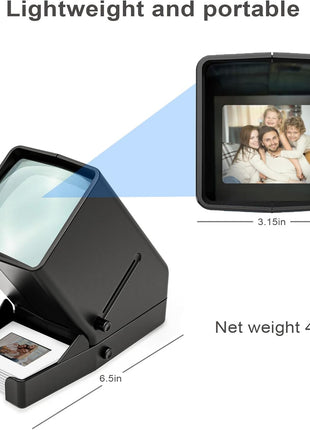 DigitConvert 35mm Slide & Film Negatives Viewer-Slide Viewer with 3X Magnification and LED-Lighted Viewing for 35mm Slides and Negatives, USB or Battery Powered (4AA Batteries & USB Cable Included)