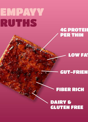 Ready to Cook Tempeh-All Thins Tempeh (Pack of 3)- 28g Clean Protein| High Fiber | More Protein & Fiber than Tofu & Cottage Cheese| Gut-Friendly | Gluten Free | Dairy Free | Vegan | Non GMO