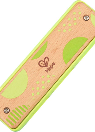 Hape Blues Harmonica | 10 Hole Wooden Musical Instrument Toy for Kids, Pink (E8918)