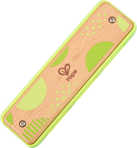Hape Blues Harmonica | 10 Hole Wooden Musical Instrument Toy for Kids, Pink (E8918)