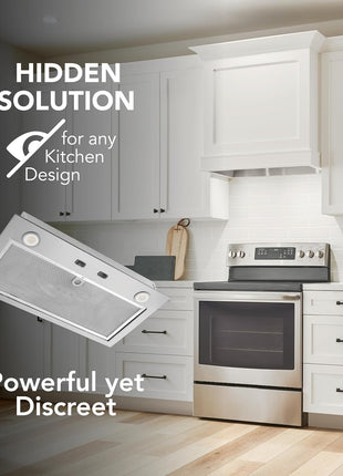 Broan-NuTone PM300SS Custom Power Pack Range Hood Insert with 2-Speed Exhaust Fan and Light, 300 Max Blower CFM, Stainless Steel, 21-Inch Built
