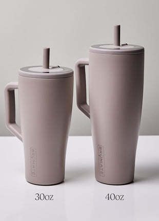 BrüMate Era 40 oz Tumbler with Handle and Straw | 100% Leakproof Insulated Water Bottle Tumbler with Lid and Flexible SoftSip Straw | Made of Stainless Steel | Cup Holder Friendly | 40oz (Mocha)