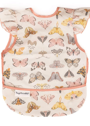 Tiny Twinkle Mess Proof Baby Bib for Girls | Waterproof Toddler Bib for Eating | Baby Apron for Feeding | Machine Washable | Perfect Shower Gift (Floral Blue, 6–24M)