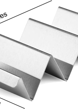 Taco Holders 4 Packs - Stainless Steel Taco Stand Rack Tray Style, Oven Safe for Baking, Dishwasher and Grill Safe