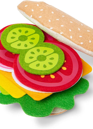 Melissa & Doug Felt Food Sandwich Play Food Set (33 pcs), Orange, 1 Count