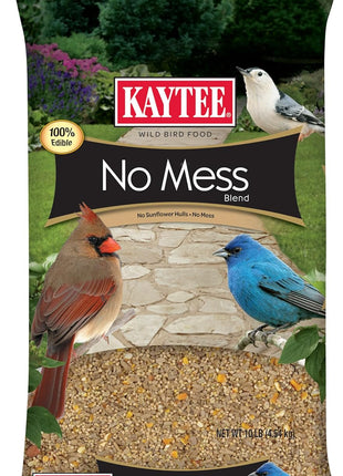 Kaytee Wild Bird (No Mess or Waste Free) Food Seed Blend For Blue Jays, Woodpeckers, Juncos, Cardinals, Grosbeaks, Sparrows, and Finches, 10 Pound, (Packaging May Vary)