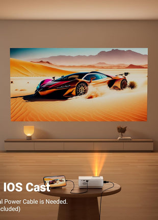 Mini Projector for iPhone - Portable Outdoor Movie Projector, HD 1080P Supported Video Projector for HomeTheater Compatible with iOS/Android Phone/Tablet/Laptop/PC/TV Stick/Box/USB Drive/DVD