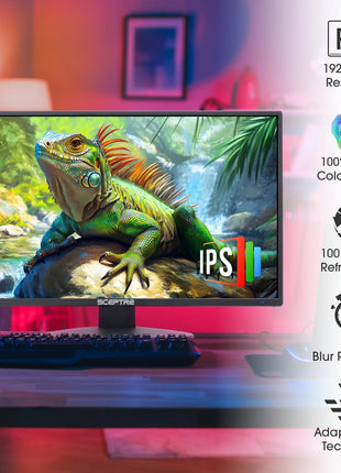 New! Sceptre 22 inch Prime Monitor 100+Hz 100% sRGB HDMI x2 VGA Build-in Speakers, Machine Black 2026 (E225W-19203R Series)