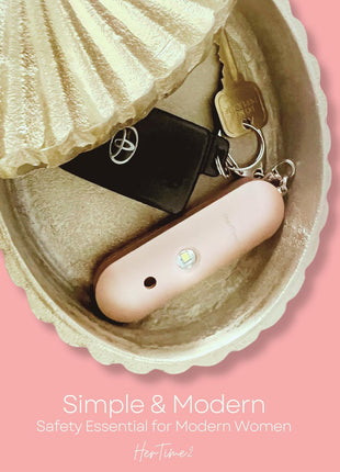 HerTime2 Personal Safety Alarm  - Travel Safe Waterproof  - Gift for Women College Girls  - Self Defense Keychain  - Extra Loud Siren  - Strobe Light  - Cute Key Chains Protection (Rose Gold)