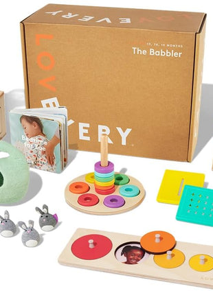 Lovevery Music Set with 6 Instruments, Songs Book, Babbler Play Kit with 8 Toys for Balance, Spatial Skills, Ages 18 Months to 4+ Years