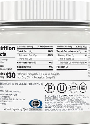 Viva Naturals Organic Coconut Oil, 16 fl oz – Unrefined, Cold-Pressed Extra Virgin Coconut Oil, USDA Organic & Non-GMO, Natural Cooking Oil, Hair Oil & Skin Oil