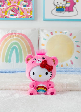 Care Bears Hello Kitty Dressed As Cheer Bear 8" Fun-Size Plush - Soft, Huggable Bestie! – Good for Girls and Boys, Employees, Collectors, Ages 4+