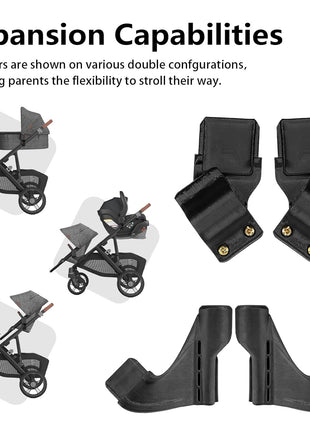 Bassinet Conversion for UPPAbaby Vista V1 (2015+), V2 or V3, Secure Bolt-On Bracket for Elevated Stroller Configuration, Bassinet Not Included, (Upper Adapters+Lower Adapters)