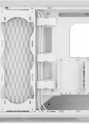 Fractal Design Meshify 3 XL White Tempered Glass Clear Tint - High Airflow PC Gaming Case - Mesh Front Panel - Three ARGB Momentum 14 Gen 2 Fans Included - Spacious Interior - GPU up to 512mm
