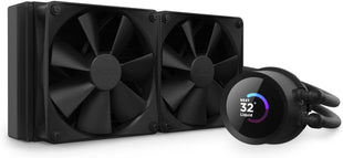 NZXT Kraken 240 - RL-KN-240-B1-240mm AIO CPU Liquid Cooler - Customizable 1.54" Square LCD Display for Images, Performance Metrics and More - High-Performance Pump - 2 x F120P Fans - Black