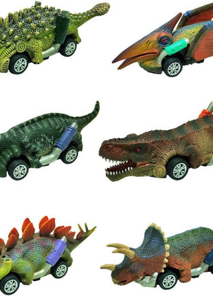 Dinosaur Toy Pull Back Cars,6 Pack Dino Toys for 3 Year Old Boys Girls and Toddlers,Boy Toys Age 3,4,5 and Up,Pull Back Toy Cars,Dinosaur Games with T-Rex