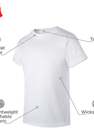Hanes Boys Eco White Crew Undershirts, 10 Pack, Size M
