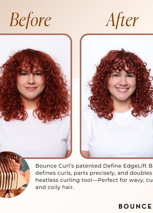 Bounce Curl Define EdgeLift Brush, 5-in-1 Tool for Effortlessly Defined Curls, Waves & Coils, Reduces Frizz - Pink
