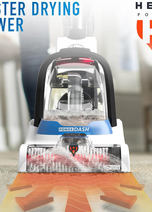 Hoover PowerDash Pet Compact Carpet Cleaner Machine, Lightweight Design | HeatForce Fast Drying, Antimicrobial Brush Roll, Pair with a Hoover Carpet Cleaner Solution