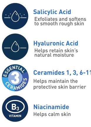 CeraVe Renewing Salicylic Acid Cleanser, BHA Exfoliating Face Wash, 16oz | Skin Care with Hyaluronic Acid & Niacinamide, Facial Cleanser, Face Cleanser, Ceramides, Fragrance Free, Non-Comedogenic
