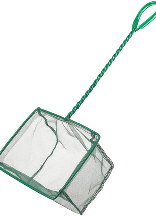Pawfly Aquarium Fish Net with Braided Metal Handle Square Net with Soft Fine Mesh Sludge Food Residue Wastes Skimming Cleaning Net for Fish Tanks Small Koi Ponds and Pools