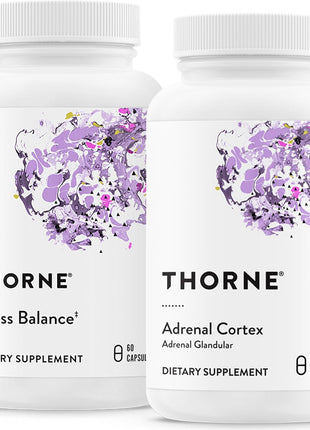 THORNE - Adrenal Support Bundle - Stress Balance & Adrenal Cortex Combo - Stress Balance and Adrenal Cortex - 30 to 60 Servings