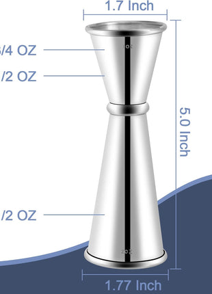 Briout Jigger for Bartending, Double Cocktail Jigger Japanese Premium 304 Stainless Steel Jigger 2 OZ 1 OZ with Measurements Inside