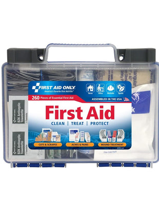 First Aid Only 91248 OSHA-Compliant First Aid Kit, All-Purpose 50-Person Emergency First Aid Kit for Business, Worksite, Home, and Car, 260 Pieces