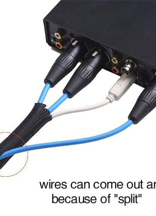 Alex Tech 10ft - 1/2 inch Cord Protector Wire Loom Tubing Cable Sleeve Split Sleeving For USB Cable Power Cord Audio Video Cable – Protect Cat From Chewing - Black