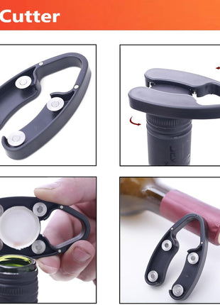 Air Pressure Pump Bottle Opener With Foil Cutter,Aerator Pourer,Vacuum Stopper(4PCS),Simple Cork Remover,Efficient Corkscrew Bottle Opener,Great For Wine Lovers,Perfect Wine Gift.